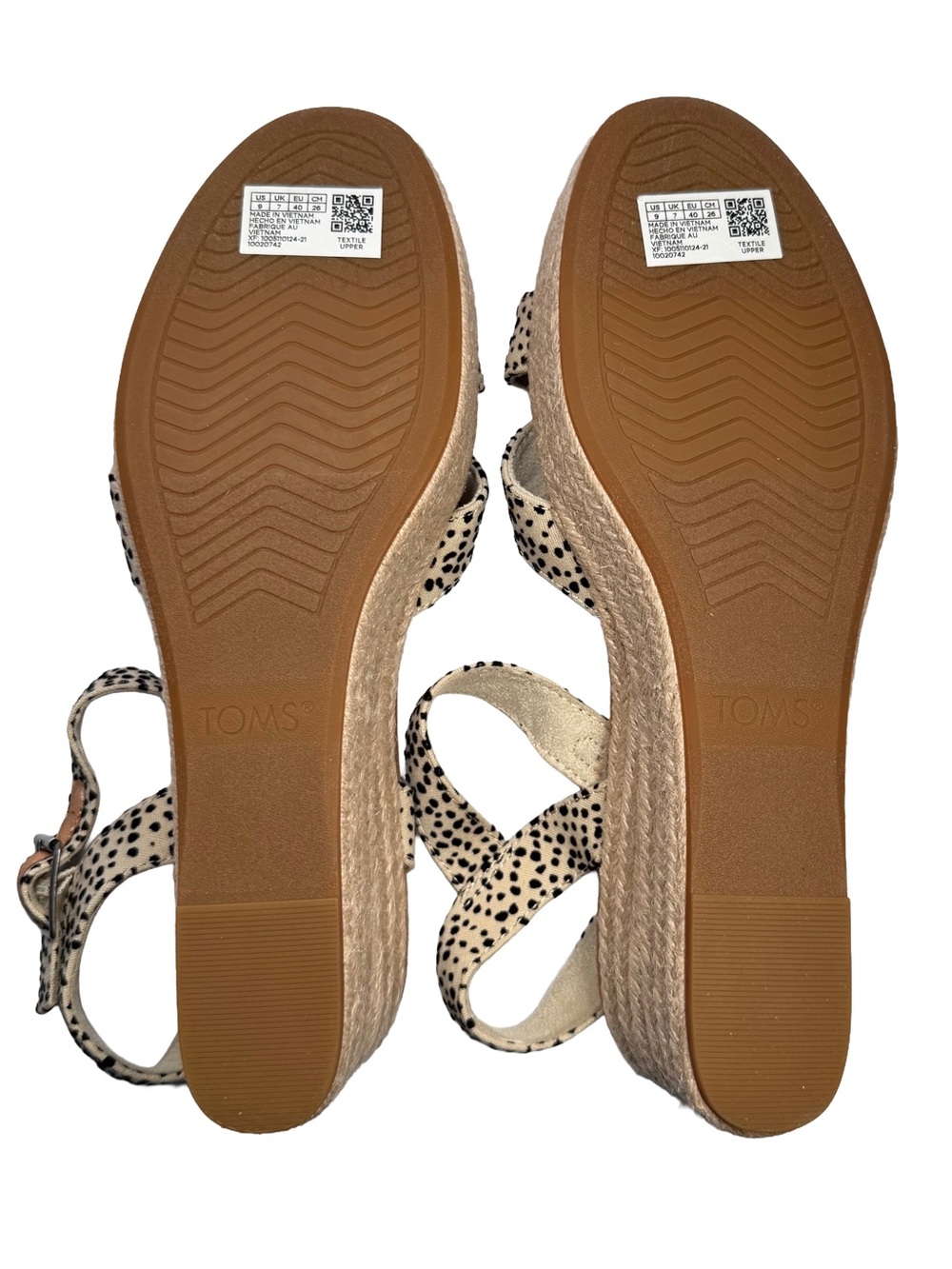 TOMS Womens Audrey Espadrille Wedge Platform Sandals Animal Print 9M Boho - Picture 8 of 10